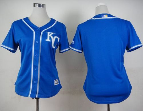 Royals Blank Blue Alternate 2 Women's Stitched MLB Jersey - Click Image to Close